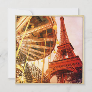 Eiffel Tower and Carrousel Invitation