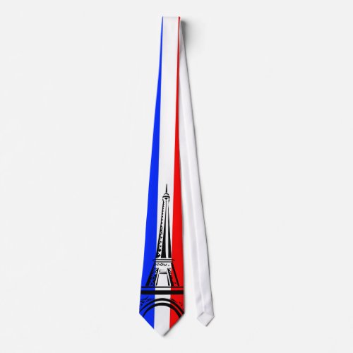 Eiffel Tower and Flag of France Neck Tie