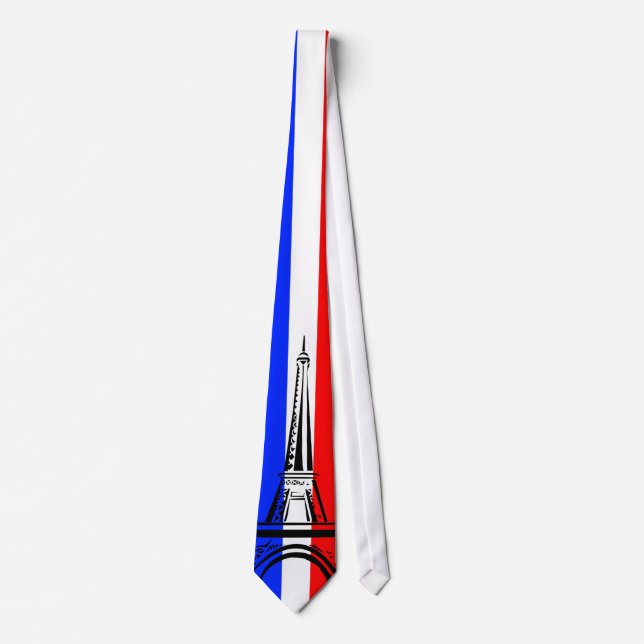 Eiffel Tower and Flag of France Neck Tie (Front)
