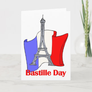 Eiffel Tower and French Flag Bastille Day Tees Card