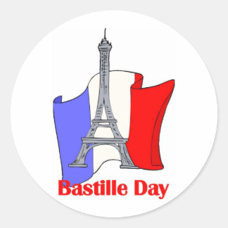Eiffel Tower and French Flag Bastille Day Tees Classic Round Sticker