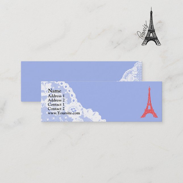 Eiffel Tower and Lace Mini Business Card (Creator Uploaded)