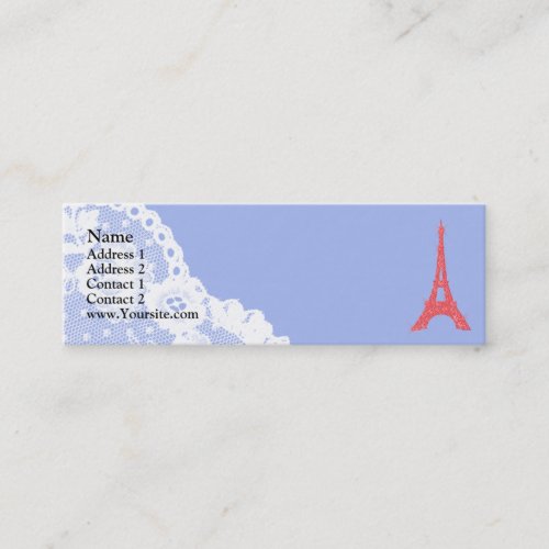 Eiffel Tower and Lace Mini Business Card
