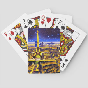 Eiffel Tower and Paris Under the Stars Poker Cards