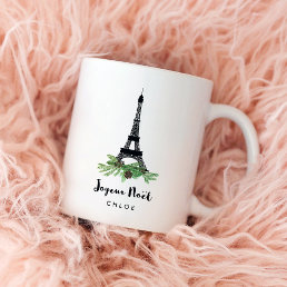 Eiffel Tower and Pine | Modern Joyeux Noel Coffee Mug