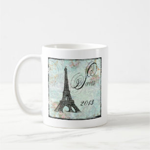 Eiffel Tower and Pink Roses Paris Coffee Mug