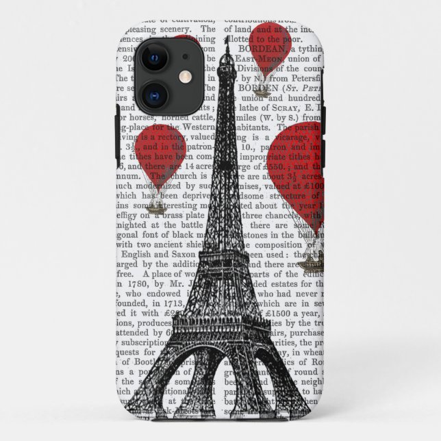 Eiffel Tower and Red Hot Air Balloons Case-Mate iPhone Case (Back)