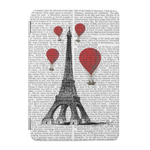 Eiffel Tower and Red Hot Air Balloons iPad Mini Cover
