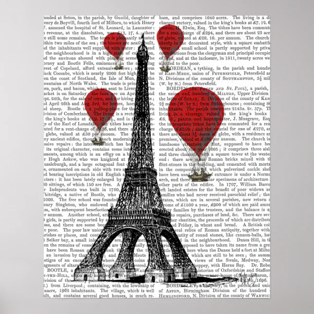 Eiffel Tower and Red Hot Air Balloons Poster | Zazzle