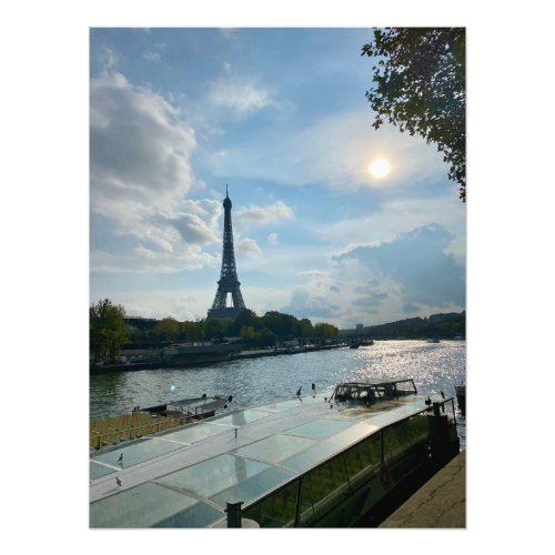 Eiffel Tower and the River Seine in Paris France Photo Print