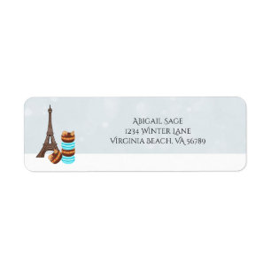 Eiffel Tower and Winter Macaroons Christmas Return Label