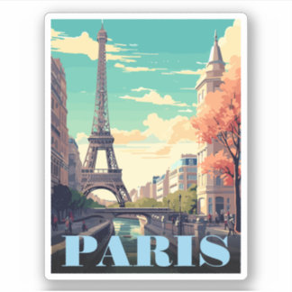 Eiffel Tower art vintage paris tower france gifts Sticker