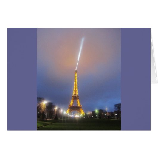 Eiffel Tower At Dusk Cards (Front Horizontal)