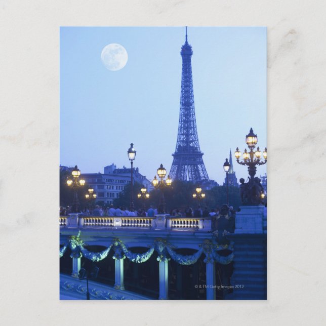 Eiffel Tower at Dusk Postcard (Front)