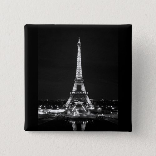 Eiffel Tower at Night _ BW Button