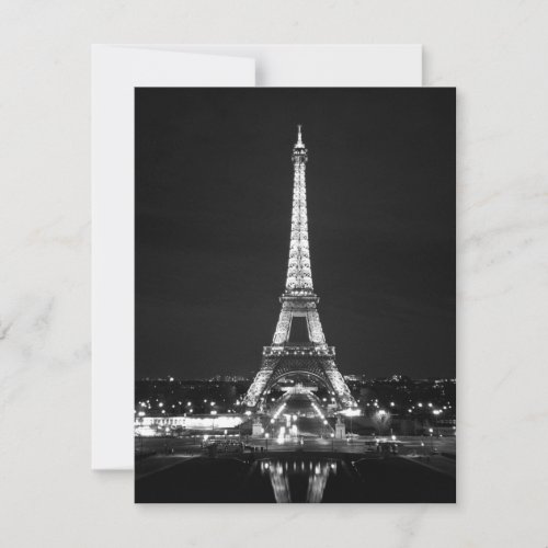 Eiffel Tower at Night _ BW Invitation