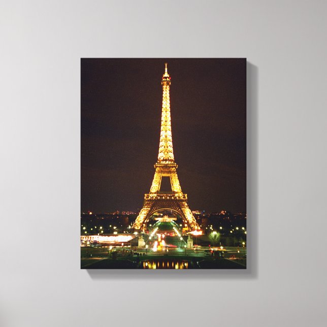 Eiffel Tower at Night Canvas Print (Front)
