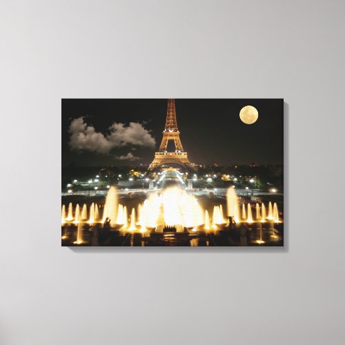 Eiffel Tower at Night Canvas Print