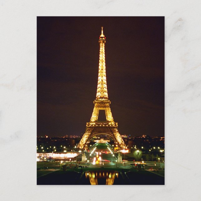 Eiffel Tower at Night - Color Postcard (Front)