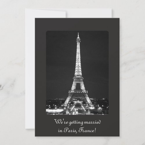 Eiffel Tower at Night Invitation