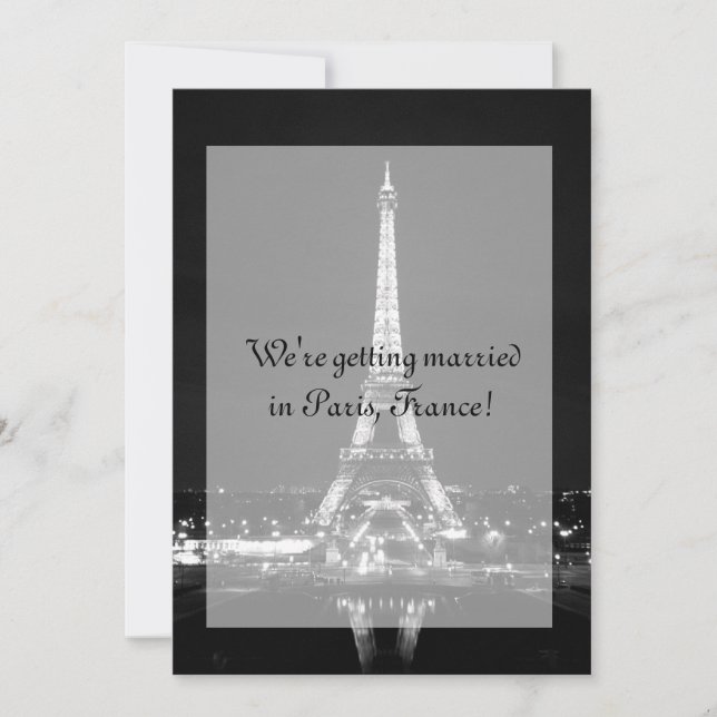 Eiffel Tower at Night Invitation (Front)