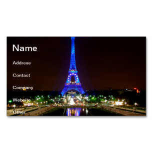 Eiffel Tower at night, Paris Business Card Magnet