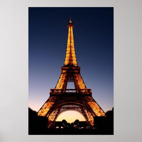 Eiffel Tower at Night Poster