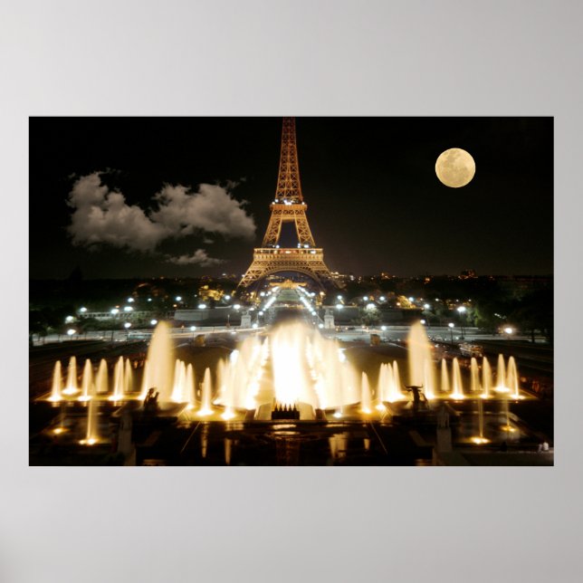 Eiffel Tower at Night Poster (Front)