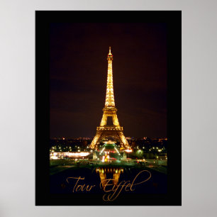 Eiffel Tower at Night Poster