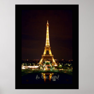 Eiffel Tower at Night Poster