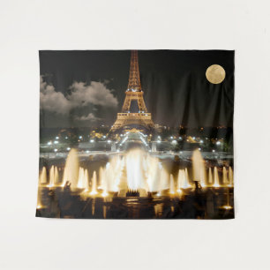 Eiffel Tower at Night. Tapestry