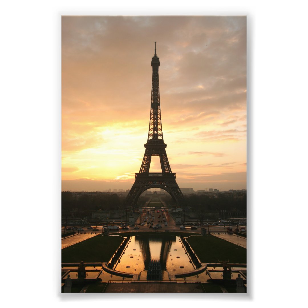 Eiffel Tower at Sunrise from the Trocadero Photo Print | Zazzle