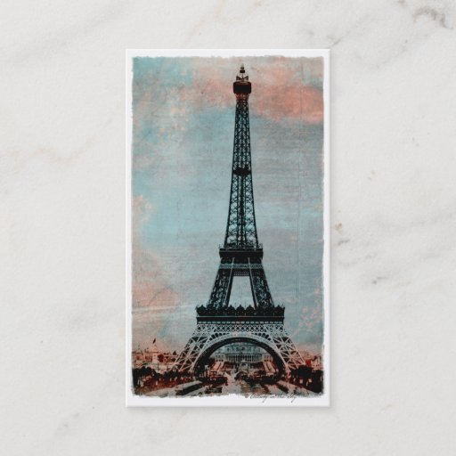 Customizable Eiffel Tower at Sunrise Vintage Style #3 Business Card Templates