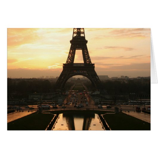 Eiffel Tower at sunset Cards (Front Horizontal)