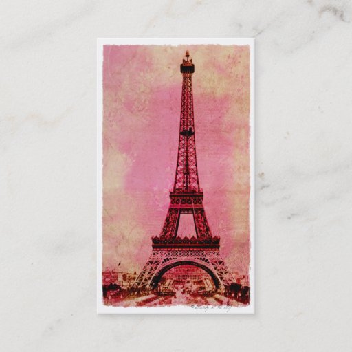 Customizable Eiffel Tower at Sunset Vintage Style #3 Business Card Template