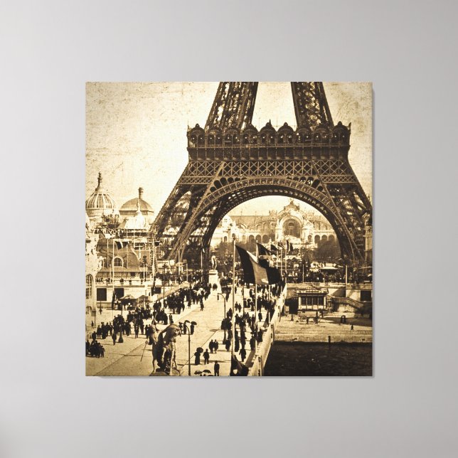 Eiffel Tower at the Exposition Universelle  1900 Canvas Print (Front)