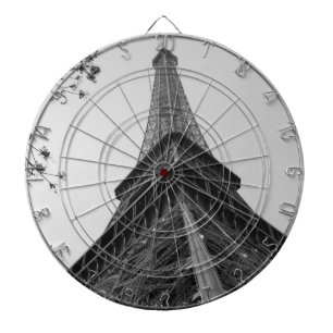 Eiffel Tower b/w Dart Board