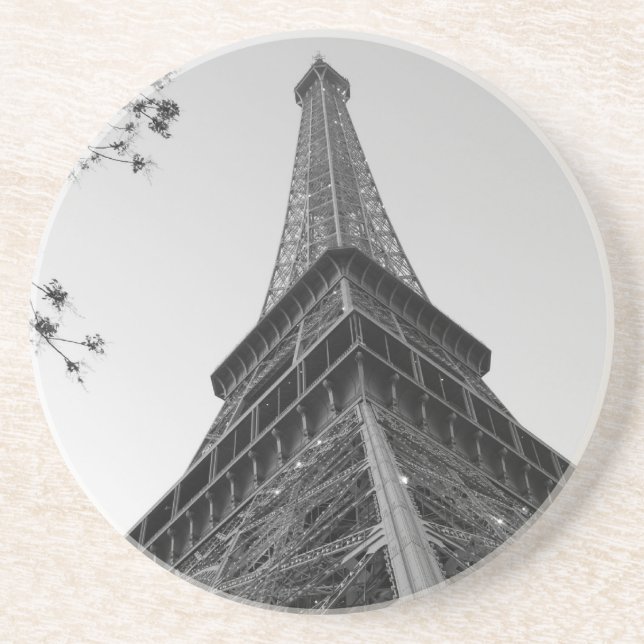 Eiffel Tower b/w Drink Coaster (Front)
