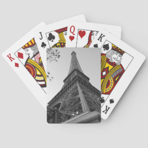 Eiffel Tower b/w Poker Cards