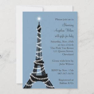 Eiffel Tower Baby Shower Invitation (blue)