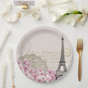 Eiffel Tower Best Wedding Destination Paris Europe Paper Plates
