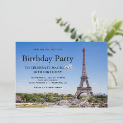 Eiffel Tower Birthday Party Invitation | Zazzle