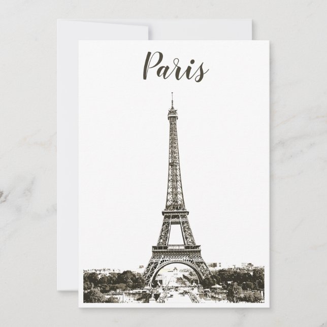Eiffel tower black and white (Front)