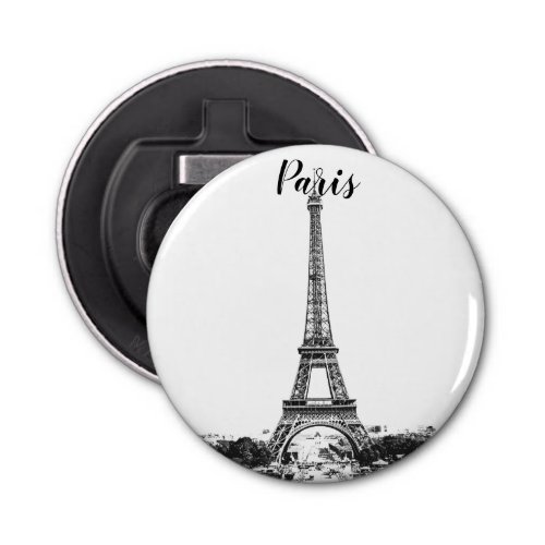 Eiffel tower black and white bottle opener