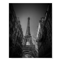 Eiffel Tower Black and White Photo