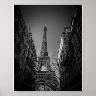 Eiffel Tower Black and White Photo Poster