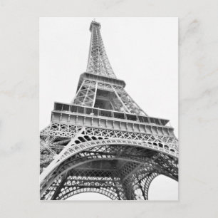 Eiffel Tower Black and White Postcard