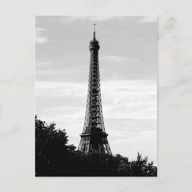 Eiffel Tower Black and White Postcard (Front)