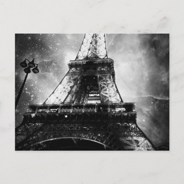 Eiffel Tower, Black and White Postcard (Front)