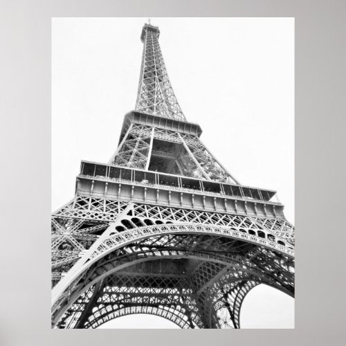 Eiffel Tower Black and White Poster